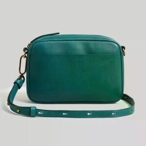 Madewell leather carabiner medium crossbody bag, spruce